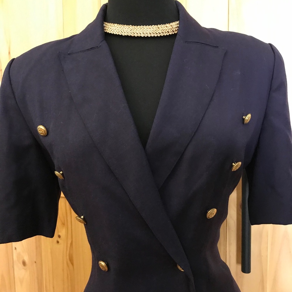 Vintage Double Breasted Navy Albert Nipon Dress - image 8